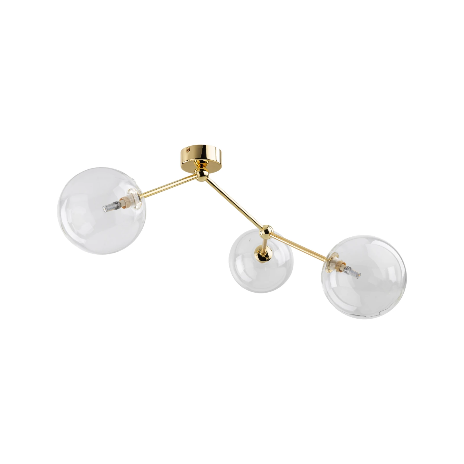 FAIRY GOLD ceiling light 3 x 8 W – globe shades, gold