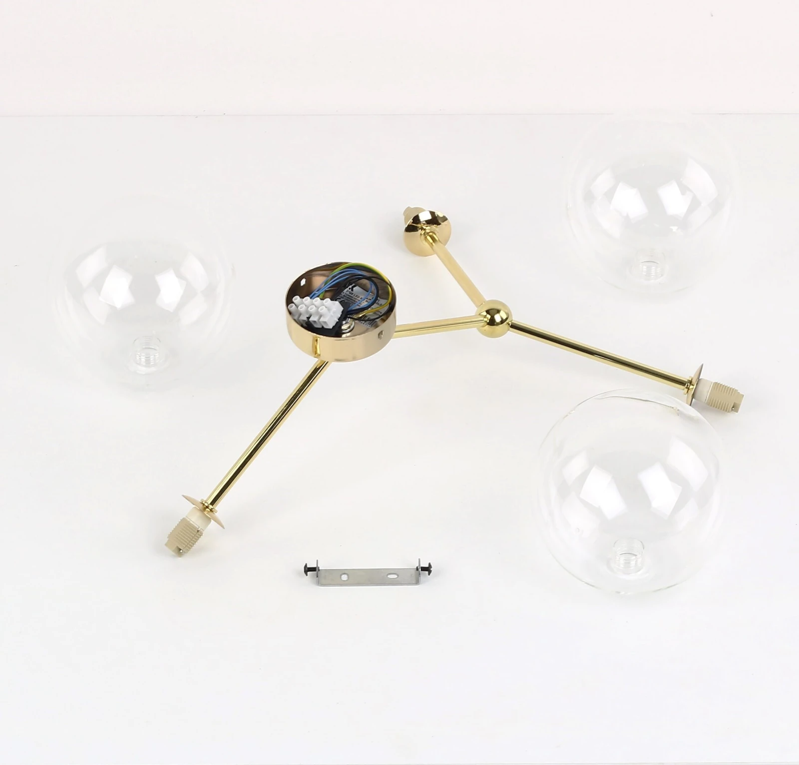 FAIRY GOLD ceiling light 3 x 8 W – globe shades, gold