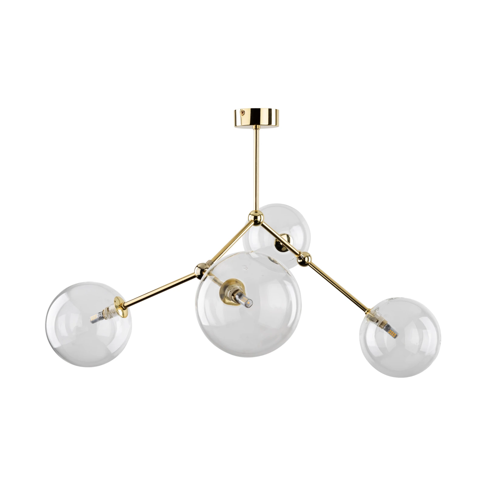 FAIRY GOLD ceiling light 4 x 8 W – globe shades, gold