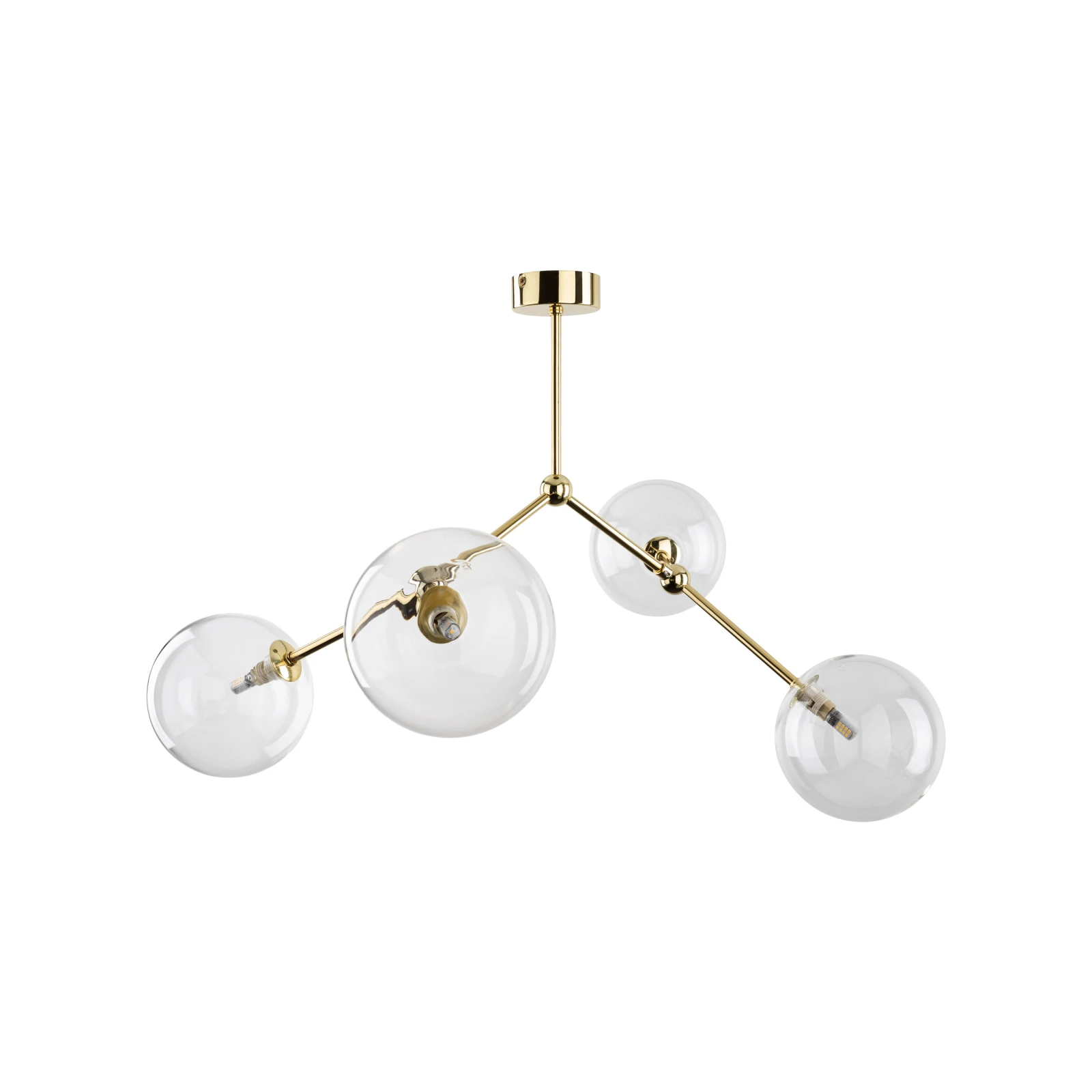 FAIRY GOLD ceiling light 4 x 8 W – globe shades, gold