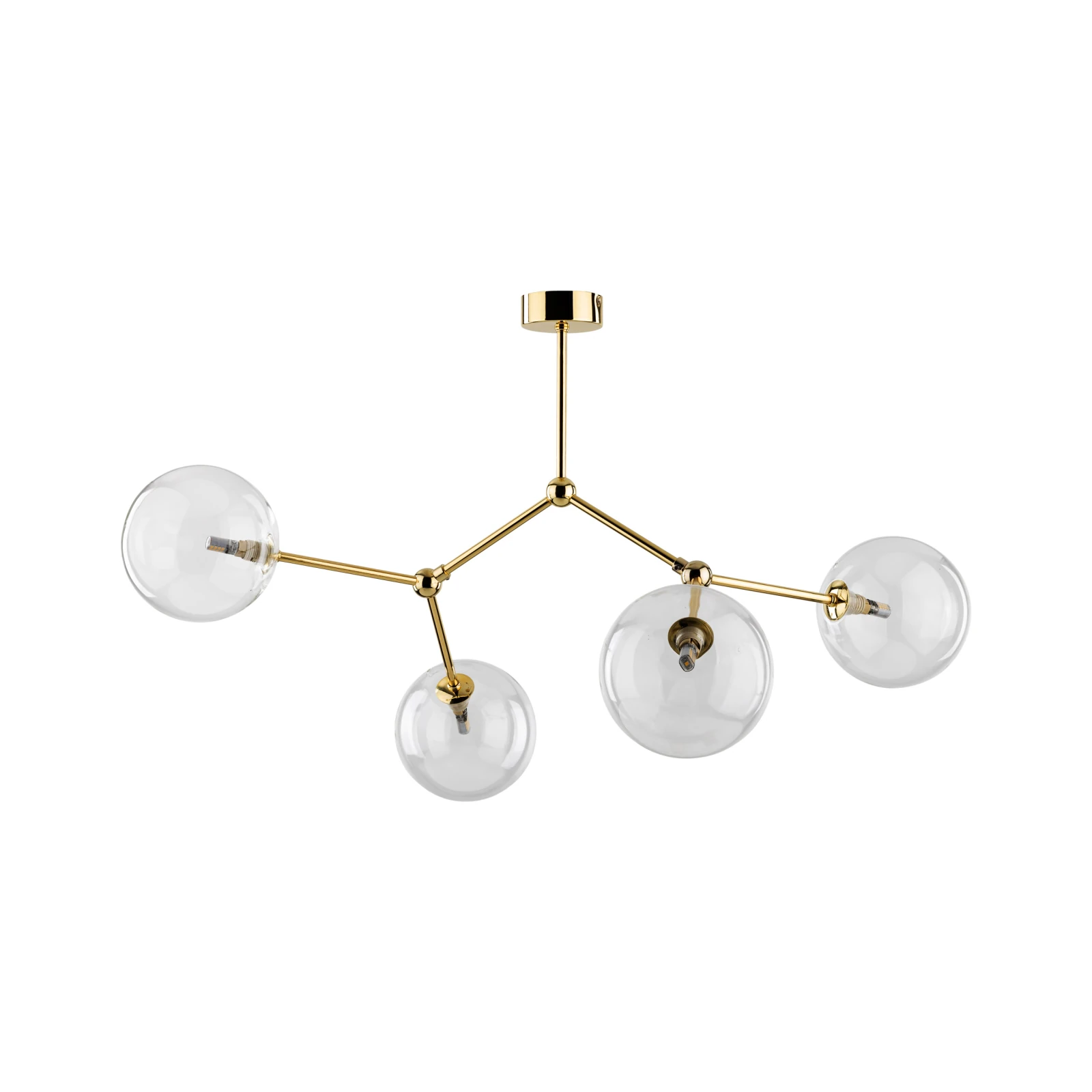 FAIRY GOLD ceiling light 4 x 8 W – globe shades, gold