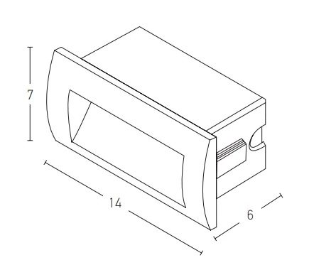 Recessed wall-mounted LED step light 4W 3000K, 150×85 mm, IP65, graphite