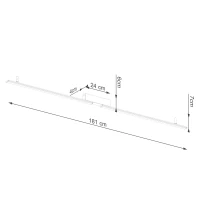 Ceiling lamp 181 cm / 40W – linear, red ochre, CRI93 - Image 8