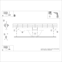 Lubinis LED šviestuvas 181 cm/40W – linijinis, baltas, CRI98 - Nuotrauka 3