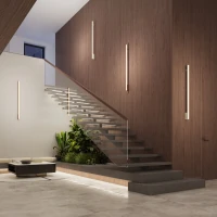 Sieninis šviestuvas 120 cm – linijinis, smėlio spalvos, šiltas LED - Nuotrauka 12