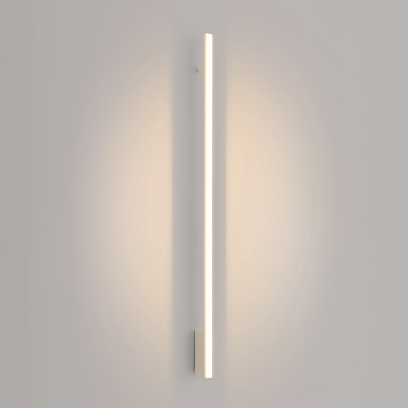 Sieninis šviestuvas 120 cm – linijinis, smėlio spalvos, šiltas LED