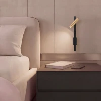 Sieninis LED šviestuvas 6W 3000K – juodas ir šlifuoto aukso spalvos - Nuotrauka 1