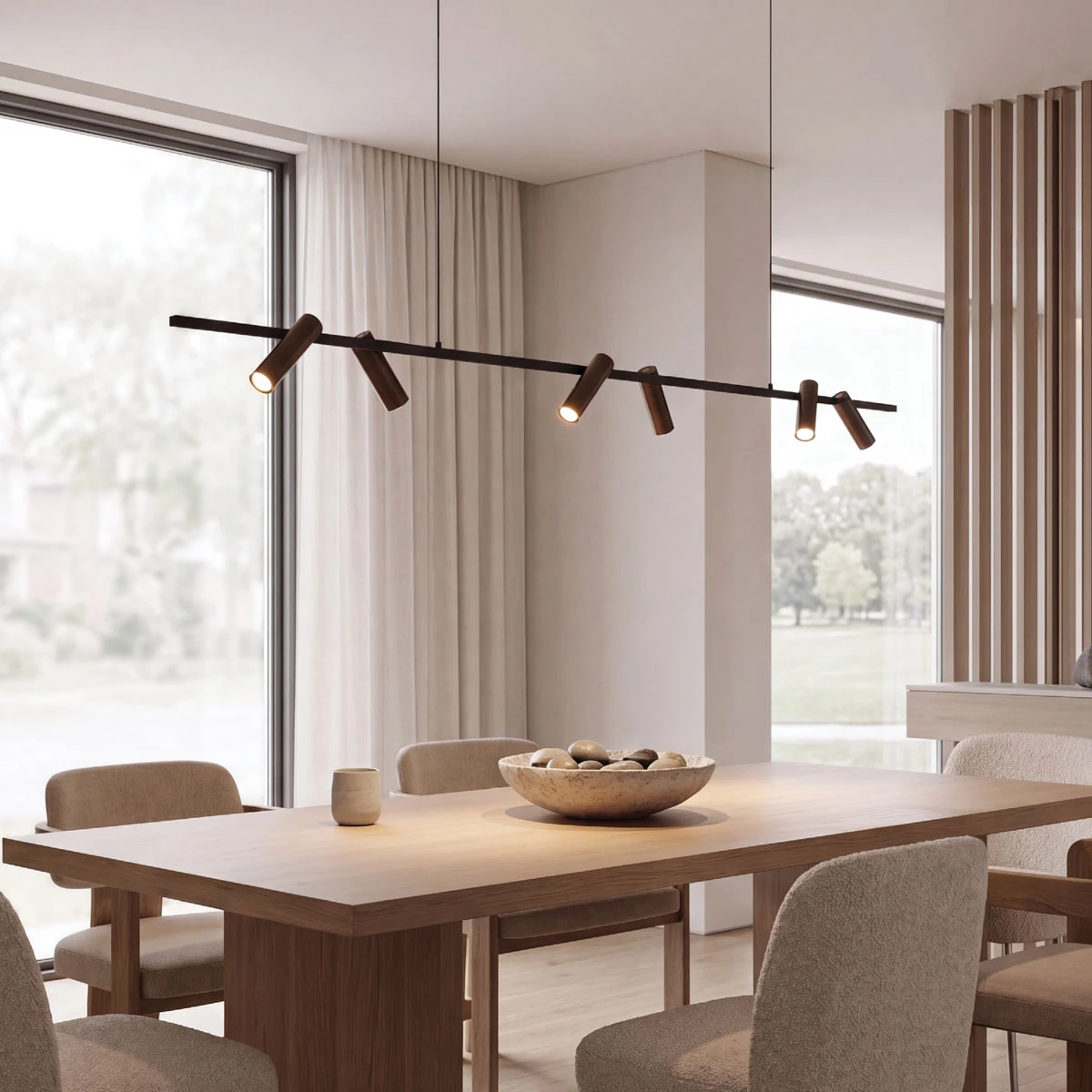 Linijinis pakabinamas LED šviestuvas 29W 3000K – matinis juodas