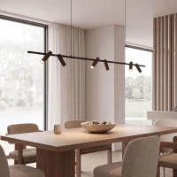 Linijinis pakabinamas LED šviestuvas 29W 3000K – matinis juodas - Nuotrauka 1