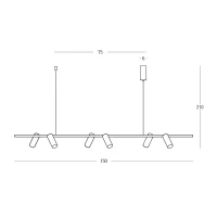 Linijinis pakabinamas LED šviestuvas 29W 3000K – matinis juodas - Nuotrauka 2