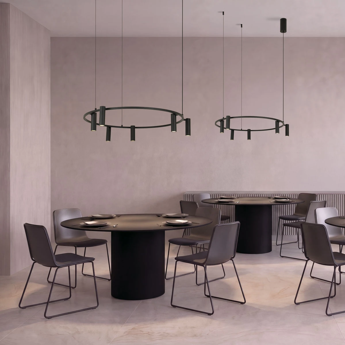 Pakabinamas LED šviestuvas 29W 3000K – matinis juodas