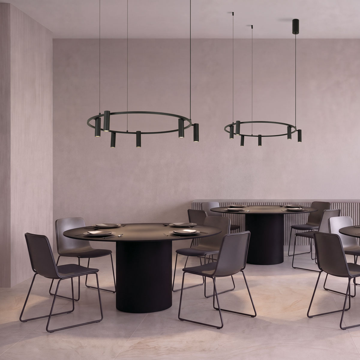 Pakabinamas LED šviestuvas 29W 3000K – matinis juodas