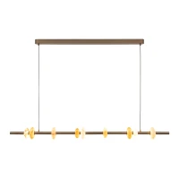 Linijinis pakabinamas LED šviestuvas 25W 3000K – kavos atspalvio bronzinis - Nuotrauka 3