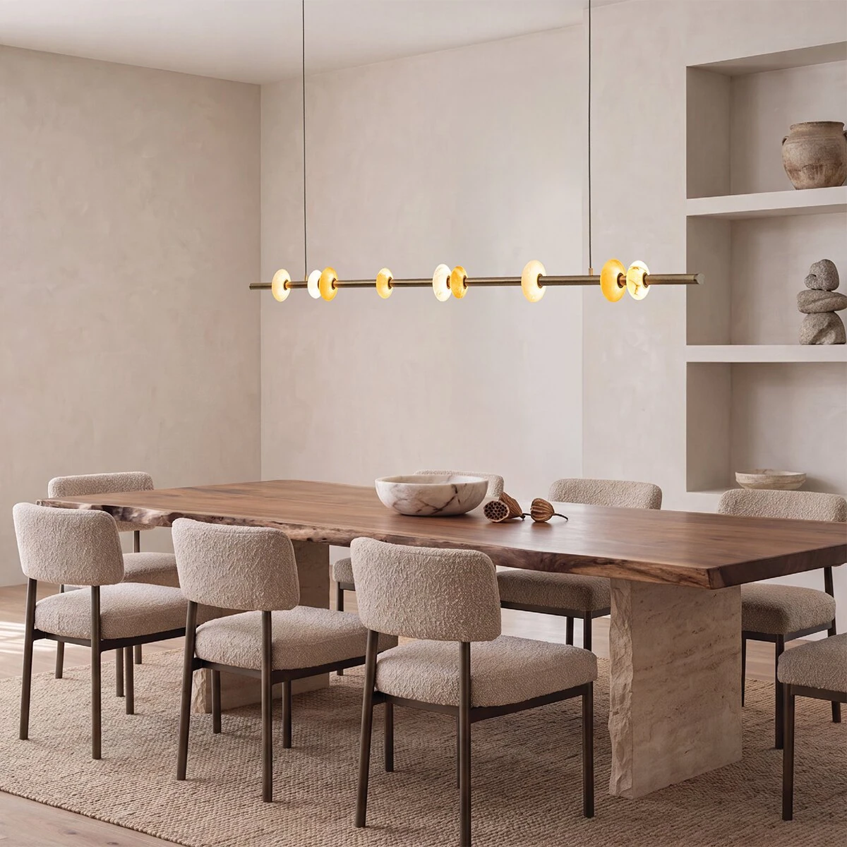 Linijinis pakabinamas LED šviestuvas 25W 3000K – kavos atspalvio bronzinis