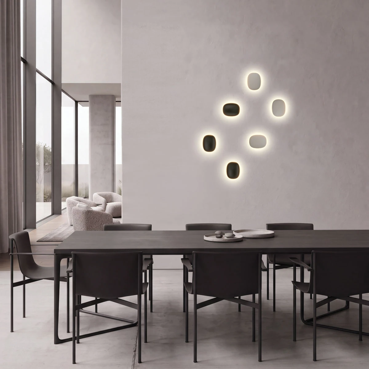 Sieninis LED šviestuvas 10W 3000K – matinis juodas