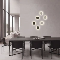 Sieninis LED šviestuvas 10W 3000K – matinis juodas - Nuotrauka 3