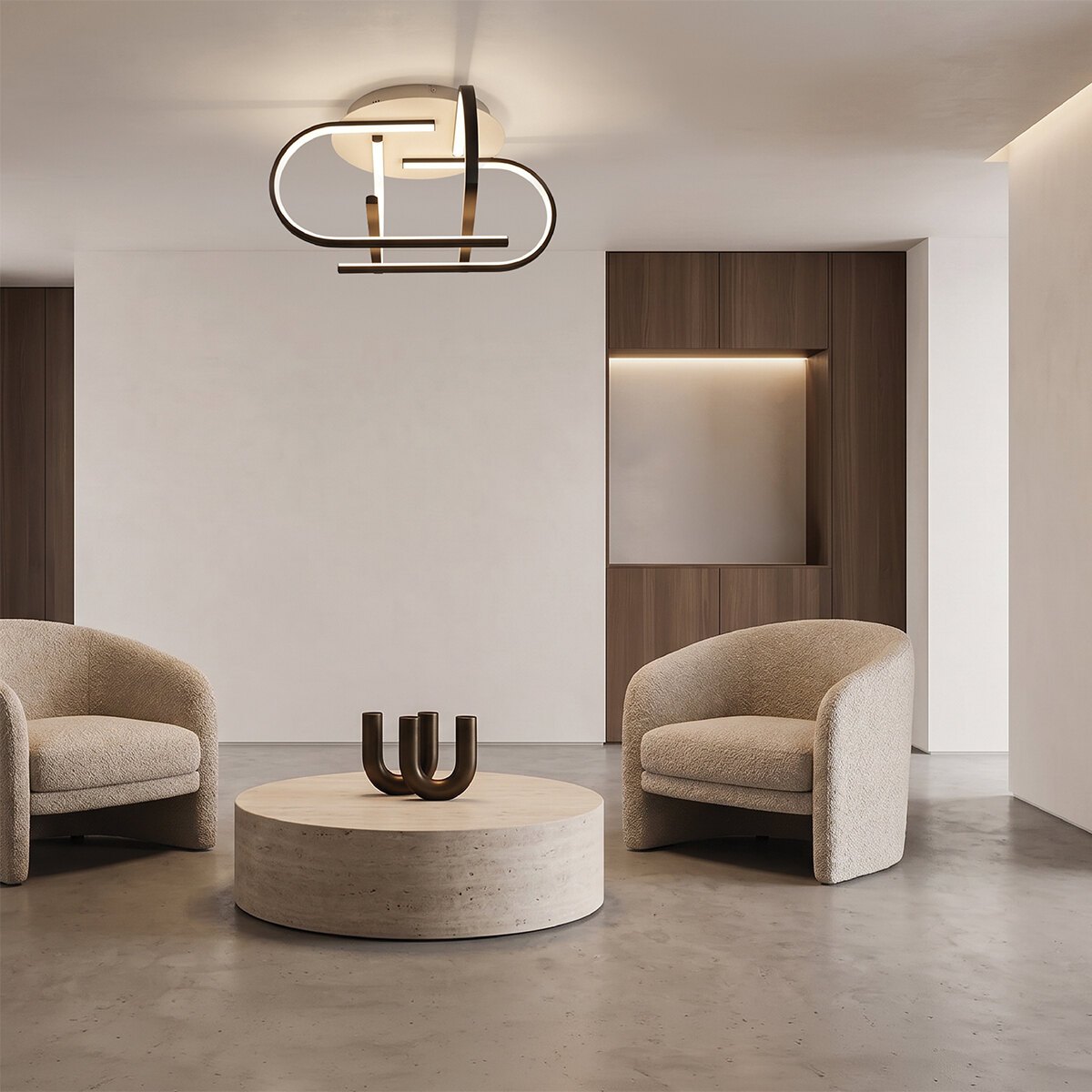 Lubinis LED šviestuvas 46W 3000K – matinis juodas
