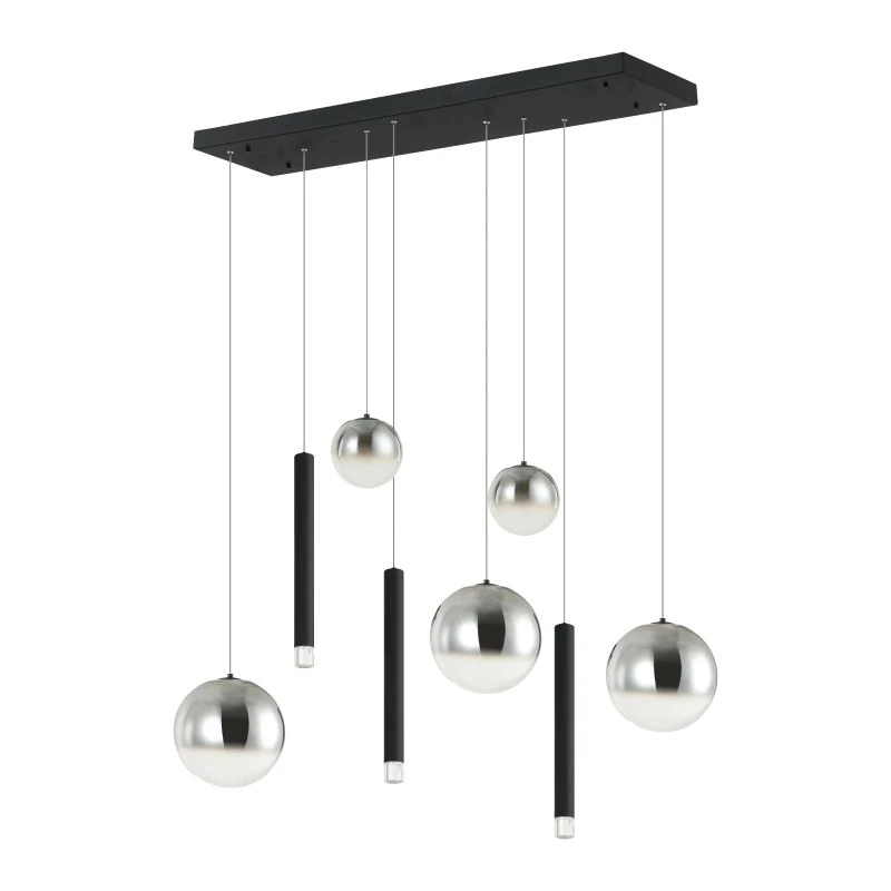 Linijinis pakabinamas LED šviestuvas 26W 3000K – matinis juodas
