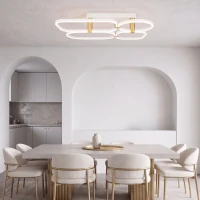 Lubinis LED šviestuvas 47W 3000K – matinis baltas ir šlifuoto aukso spalvos - Nuotrauka 1