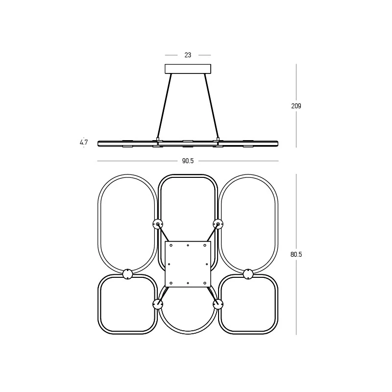 LED pendant light 96W 3000K – matt white