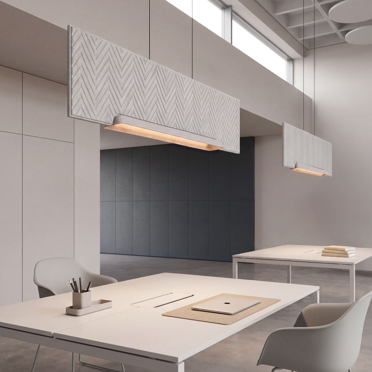 Linijinis pakabinamas LED šviestuvas 26W 3000K – pilkas