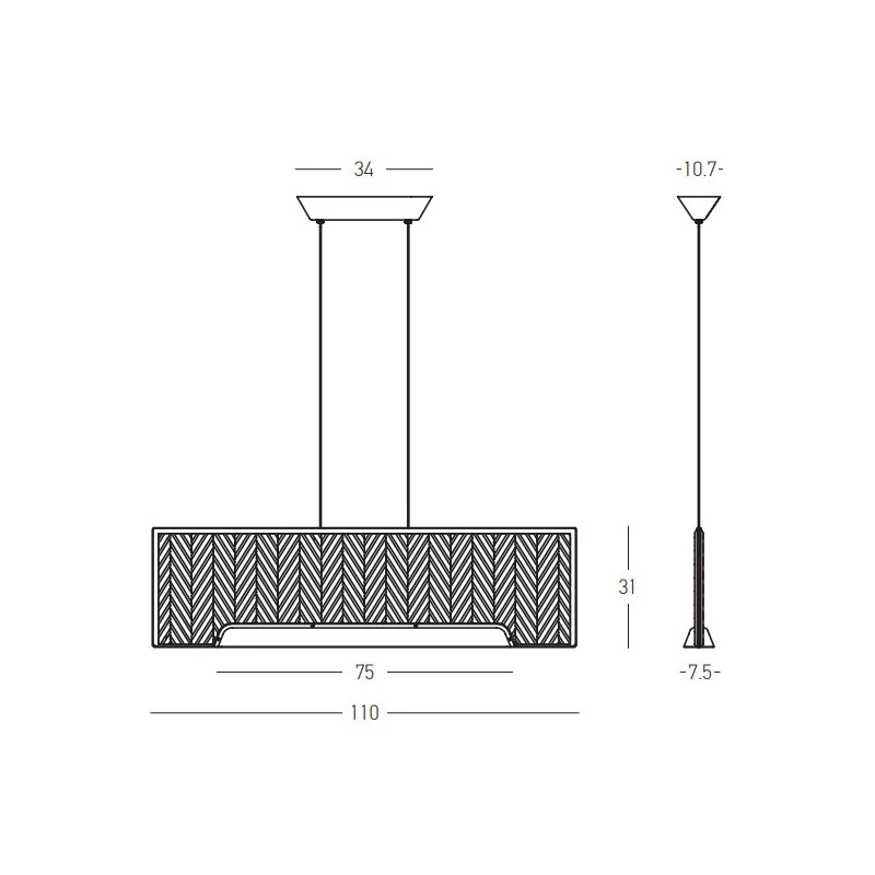 Linijinis pakabinamas LED šviestuvas 26W 3000K – žalias