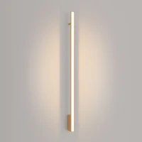 Sieninis šviestuvas 118,5 cm – linijinis, auksinis, šiltos LED šviesos - Nuotrauka 1
