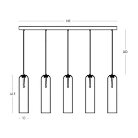 Linijinis pakabinamas LED šviestuvas 25W 2700K/3000K/4000K – šampano spalvos - Nuotrauka 4