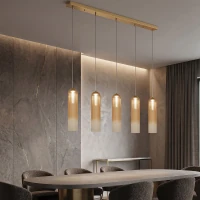 Linijinis pakabinamas LED šviestuvas 25W 2700K/3000K/4000K – šampano spalvos - Nuotrauka 1