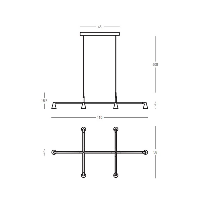 Pakabinamas LED šviestuvas 36W 2700K/3000K – matinis juodas