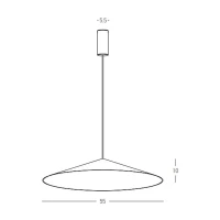 Pakabinamas LED šviestuvas 11W 3000K – chaki spalvos - Nuotrauka 4