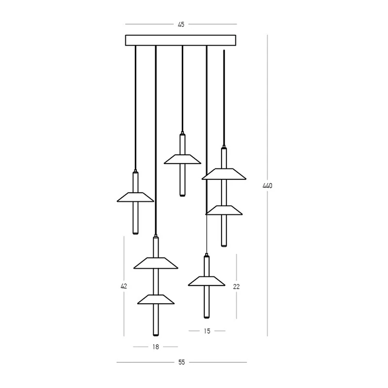Pakabinamas LED šviestuvas 20W 2700K/3000K – juodas
