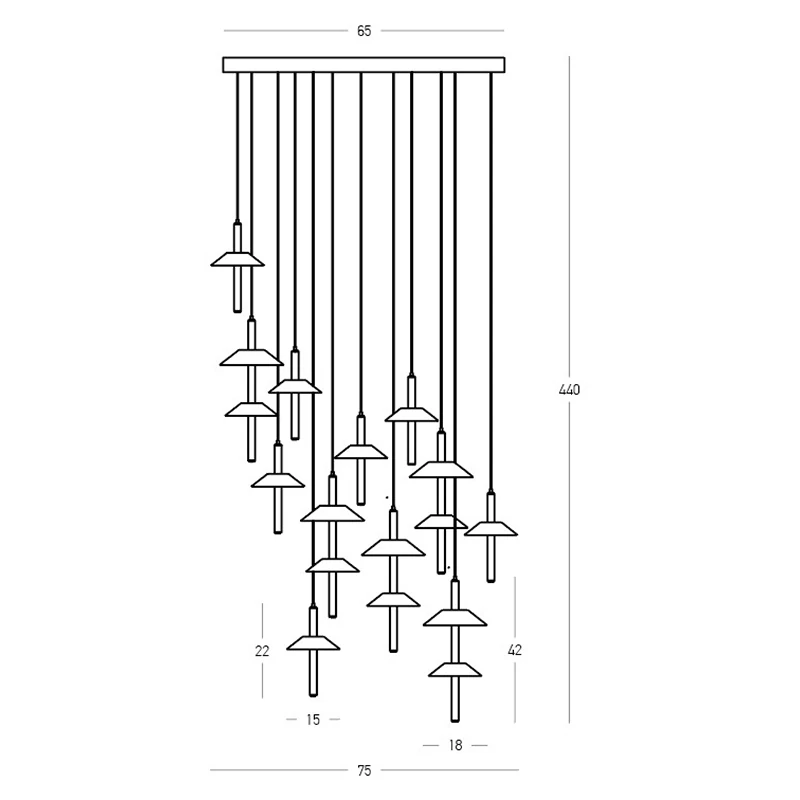 Pakabinamas LED šviestuvas 47W 2700K/3000K – juodas