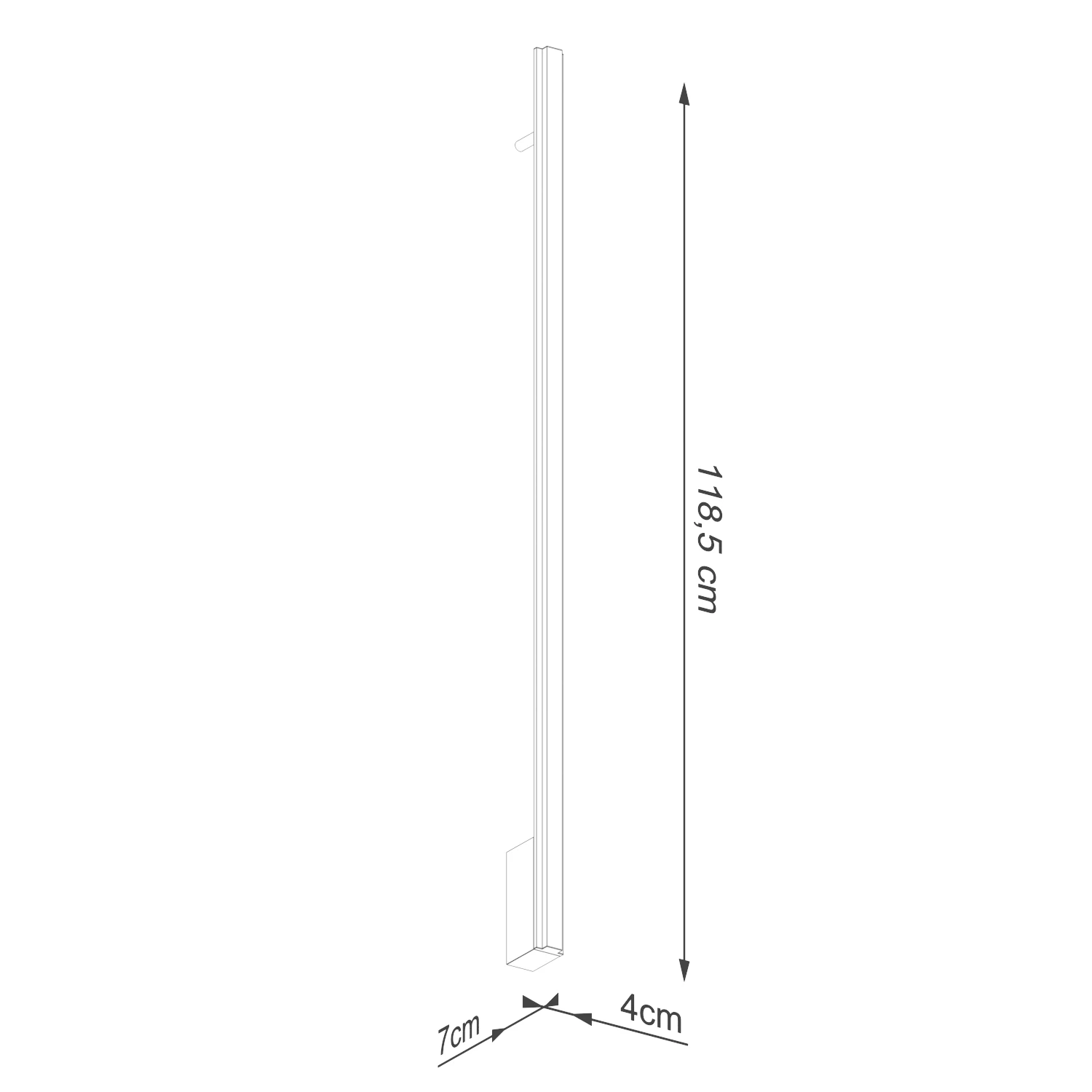 Wall lamp 120 cm – linear, red ochre, LED 15W