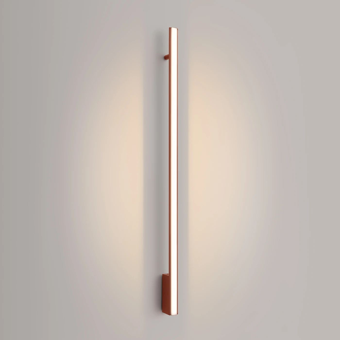 Wall lamp 120 cm – linear, red ochre, LED 15W