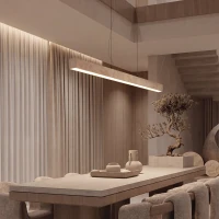 Linijinis pakabinamas LED šviestuvas 32W 3000K – matinis juodas - Nuotrauka 3