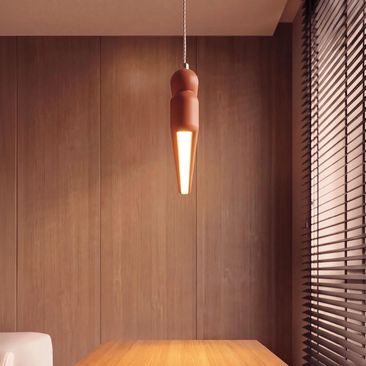 Linear LED pendant light 40W 2700K/3000K – matt brown