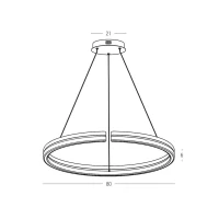 LED pendant light 26W 2700K/3000K – matt brown - Image 3