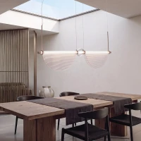 Linijinis pakabinamas LED šviestuvas 26W 2700K/3000K – šlifuoto žalvario spalvos - Nuotrauka 1