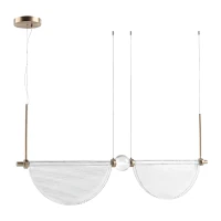 Linijinis pakabinamas LED šviestuvas 26W 2700K/3000K – šlifuoto žalvario spalvos - Nuotrauka 2
