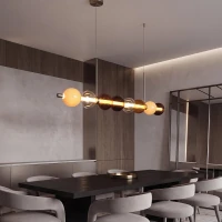 Linijinis pakabinamas LED šviestuvas 26W 2700K/3000K – šlifuoto žalvario spalvos - Nuotrauka 1