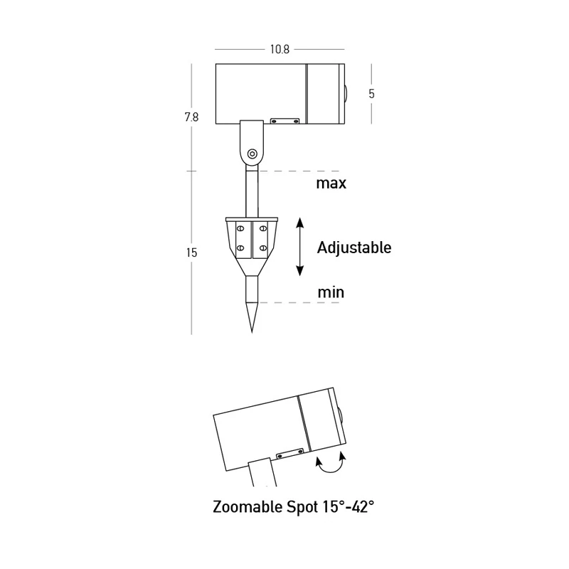 Lauko kryptinis LED šviestuvas 3W/6W/9W 3000K/4000K/6500K IP65 – matinis juodas