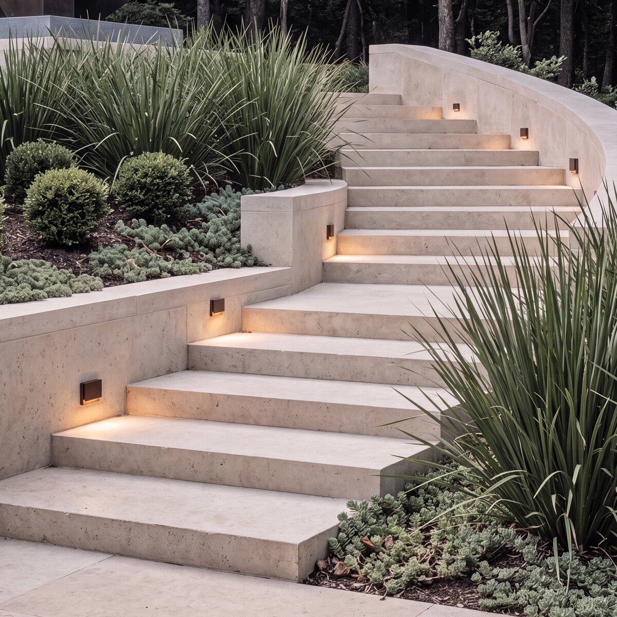 Outdoor LED step light 6W 3000K IP54 – coffee-coloured