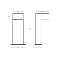Lauko stulpinis LED šviestuvas 11W 3000K IP65 – matinis juodas - Nuotrauka 4