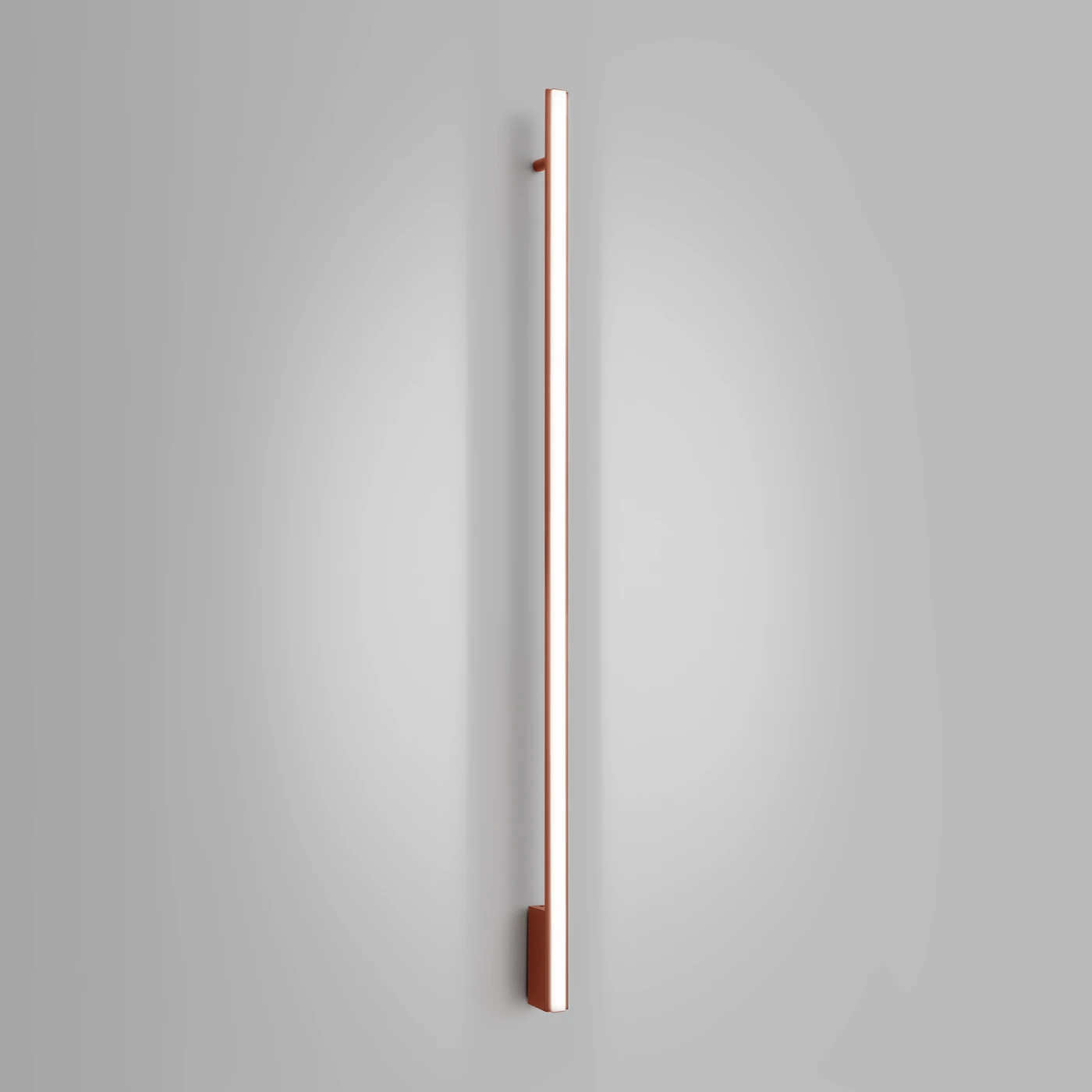 Sieninis šviestuvas 151 cm – linijinis, ochros raudonas, CRI98 LED