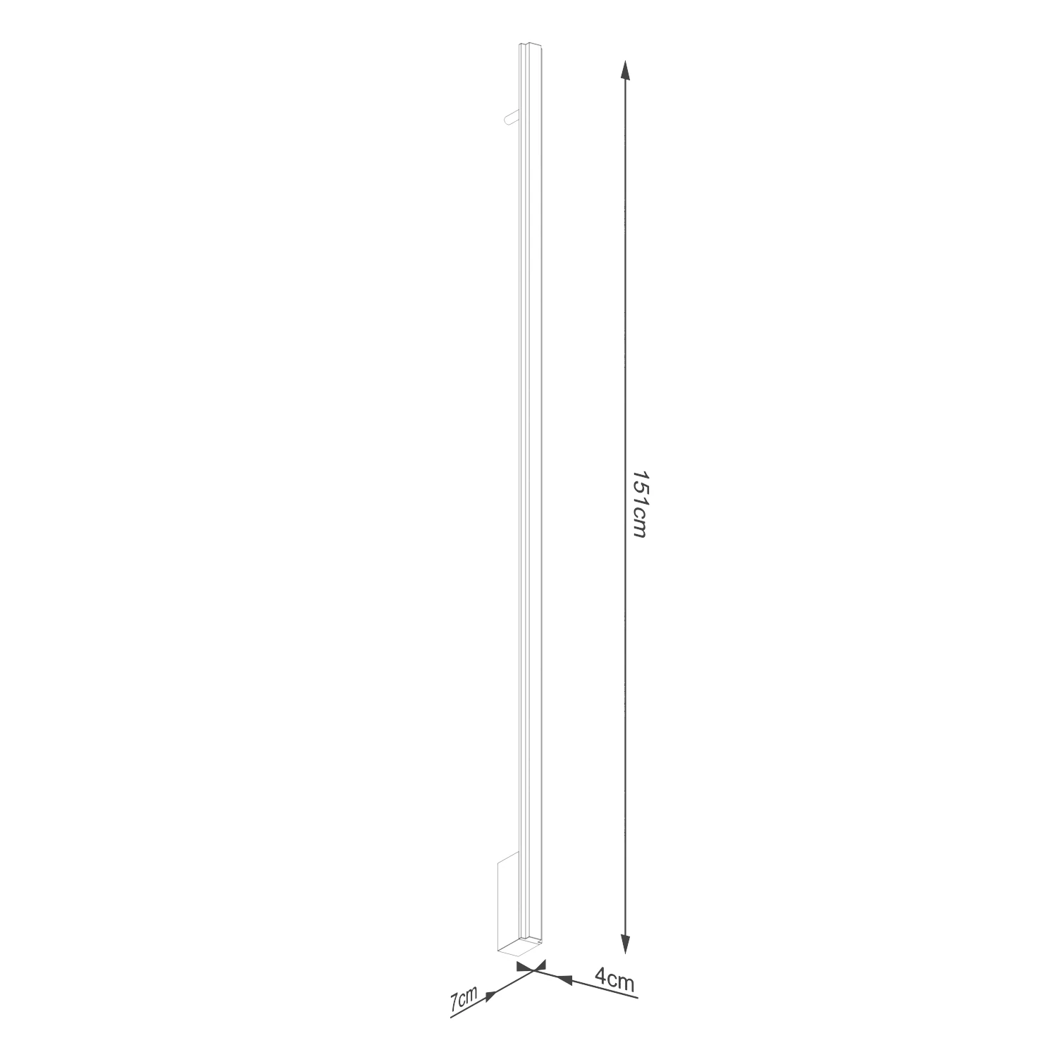 Sieninis šviestuvas 151 cm – linijinis, ochros raudonas, CRI98 LED