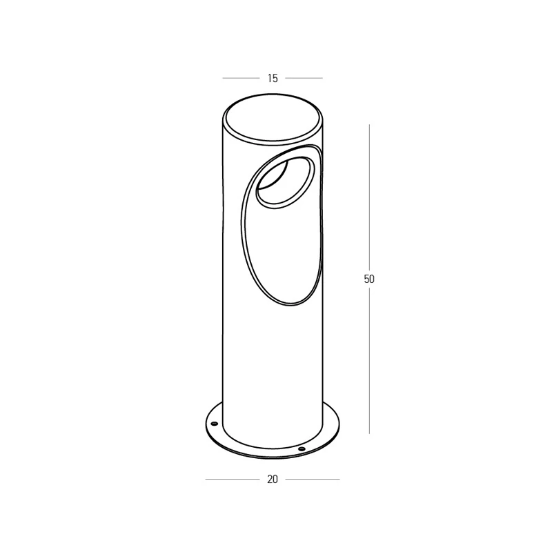 Lauko stulpinis LED šviestuvas 7W 3000K IP65 – matinis juodas