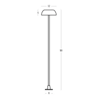 Lauko stulpinis LED šviestuvas 4W 3000K IP65 – matinis juodas - Nuotrauka 4