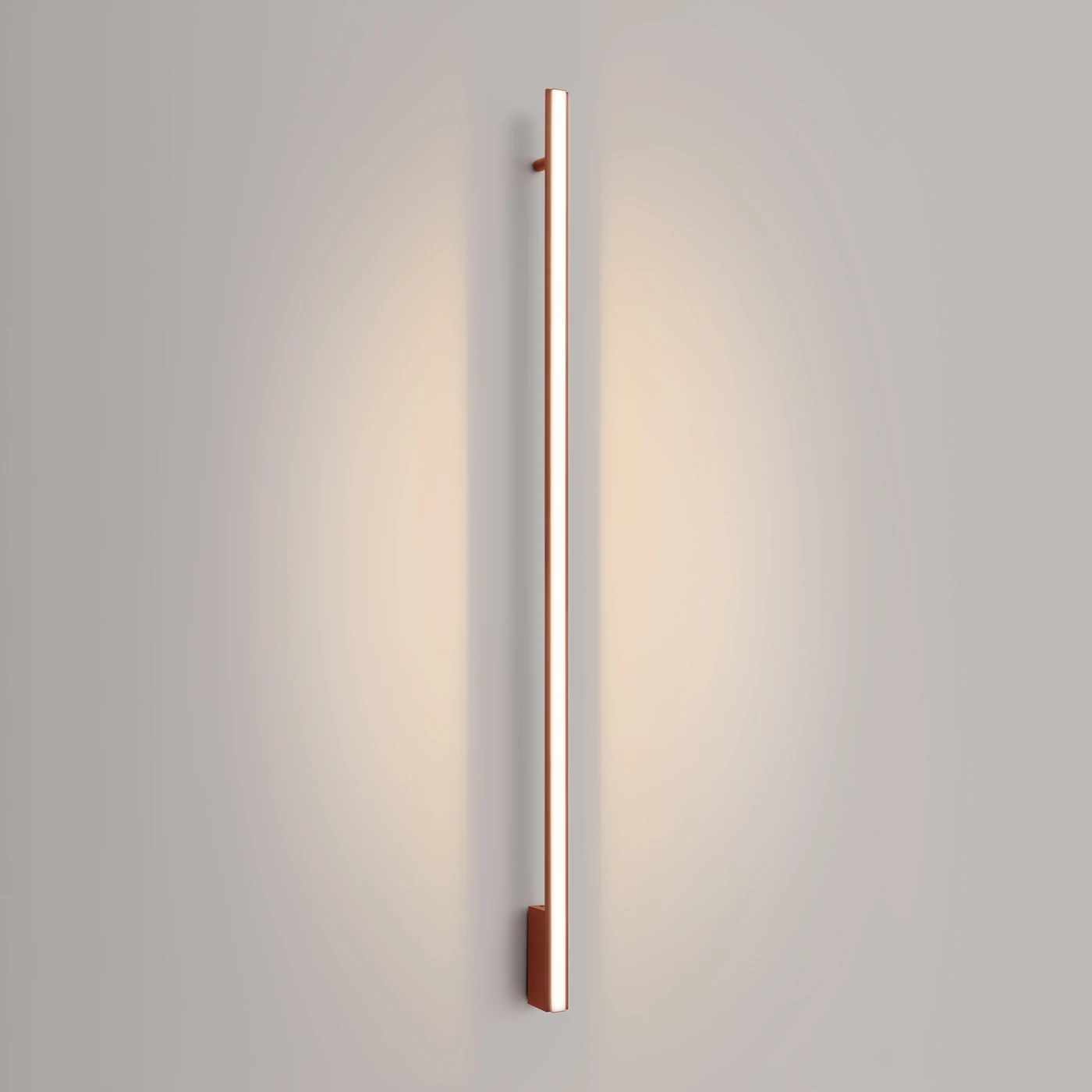 Sieninis šviestuvas 151 cm – linijinis, raudona, šiltas LED