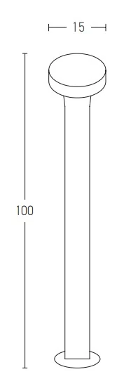 LED Outdoor Bollard 11W 3000K IP65 Graphite - Image 4